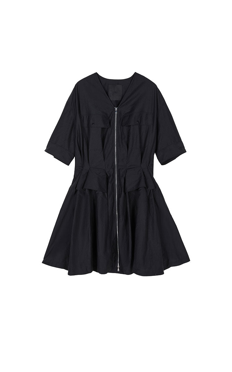 Dress / JNBY Cotton Poplin X-Silhouette Dress Jet Black-2