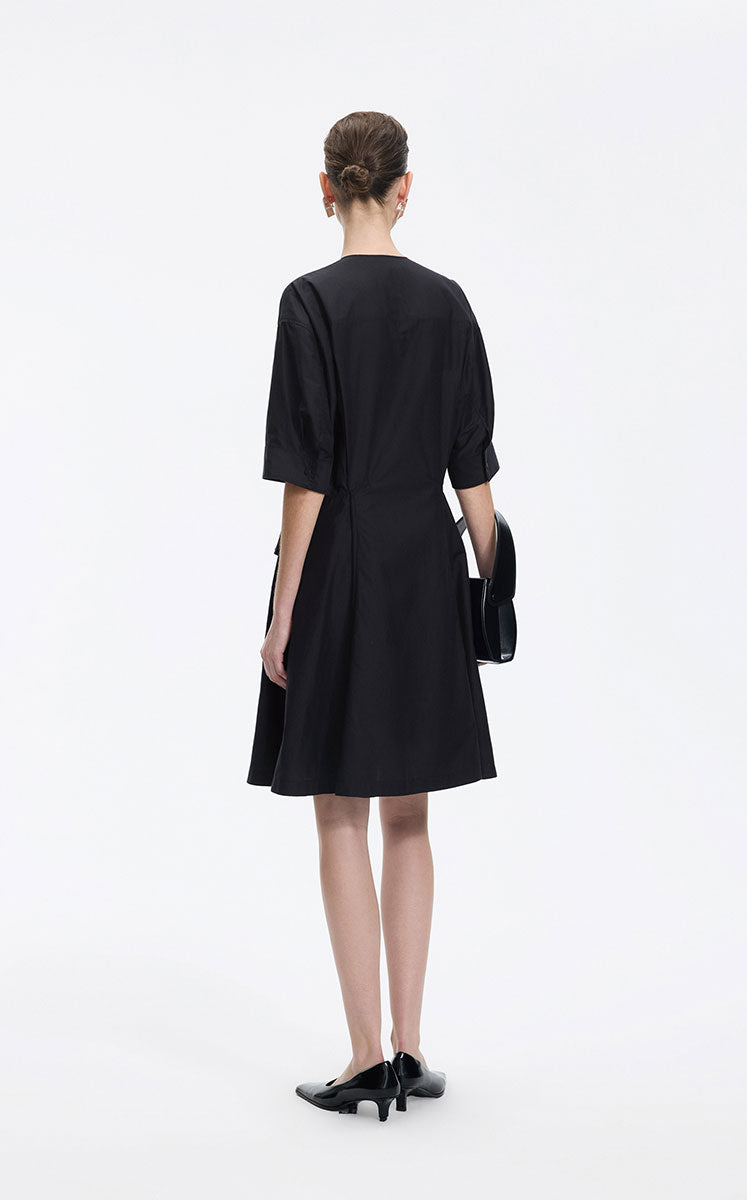 Dress / JNBY Cotton Poplin X-Silhouette Dress Jet Black-2