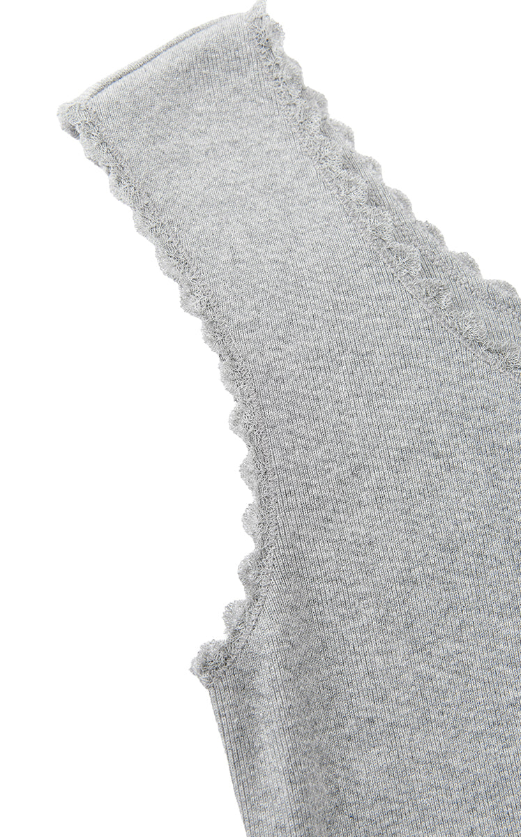 Dress / JNBY Floral Trim Cotton Knit Dress Light Grey Marl-1