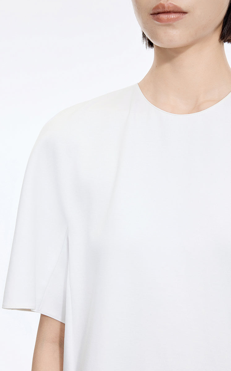 Dress / JNBY Lyocell Blend A-Line Short Sleeve Dress Ecru-1