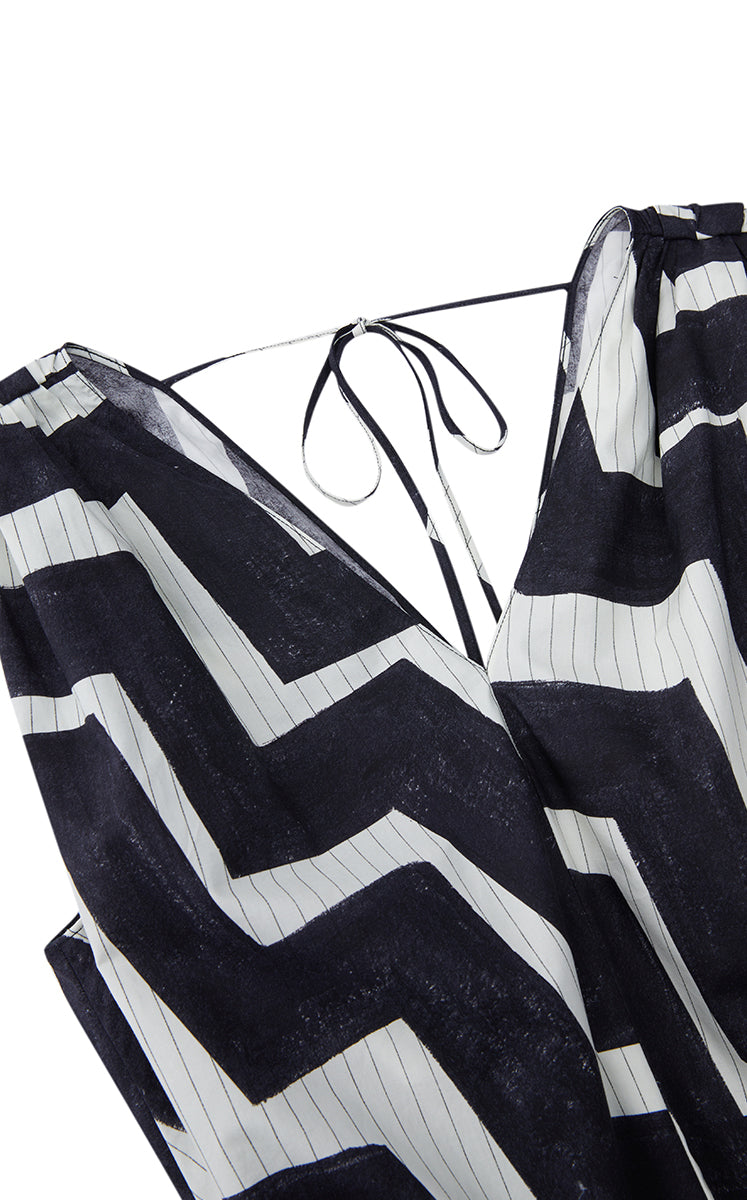 Dress / JNBY Pop Stripe Sleeveless Dress Yellow & Black-1