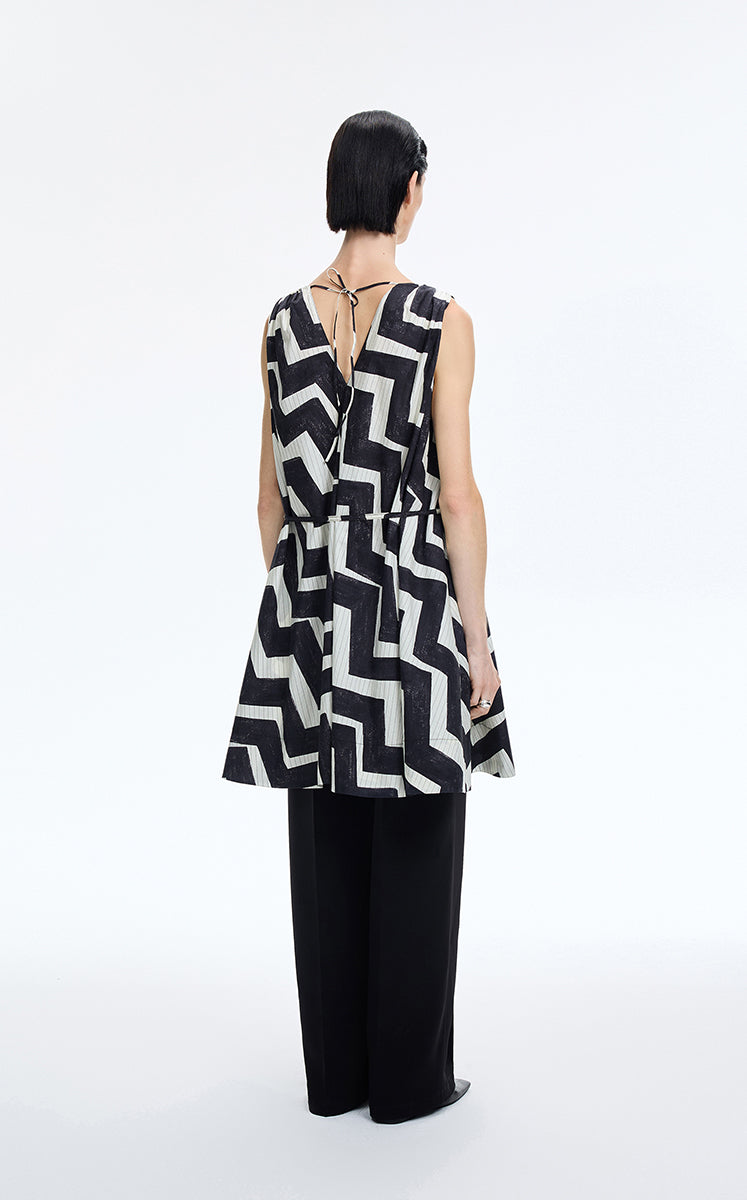 Dress / JNBY Pop Stripe Sleeveless Dress Yellow & Black-1