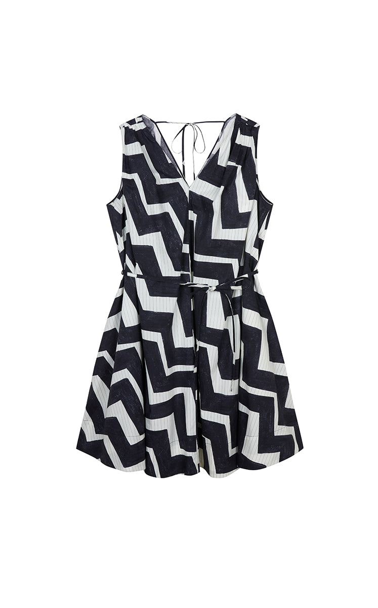 Dress / JNBY Pop Stripe Sleeveless Dress Yellow & Black-1