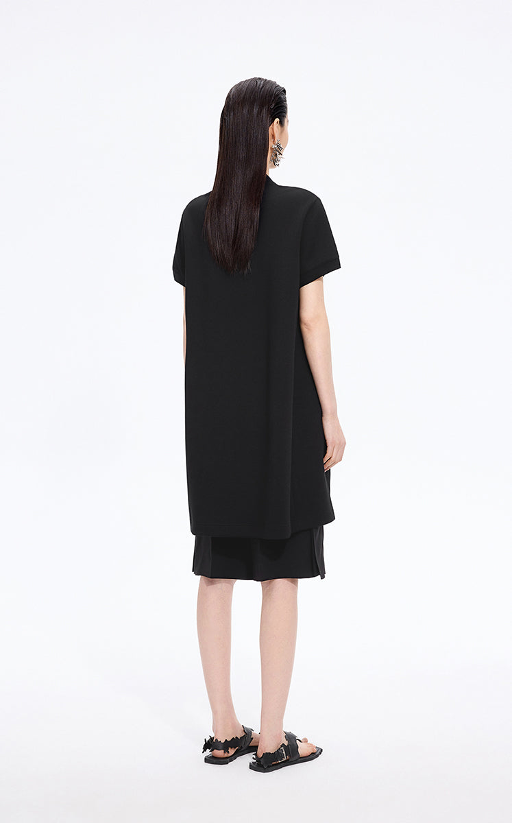 Dress / JNBY Relaxed Polo-Collar A-Line Dress Black-2