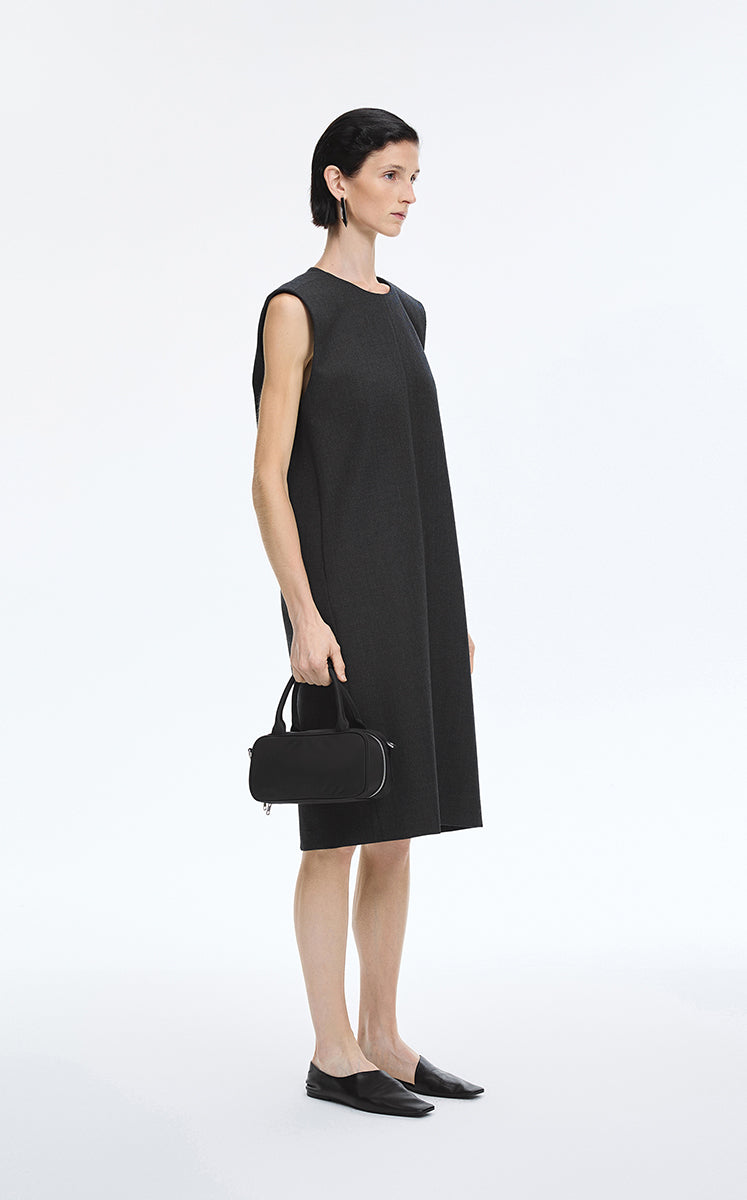 Dress / JNBY Round-Veck Sleeveless Shift Dress Dark Grey Marl-2