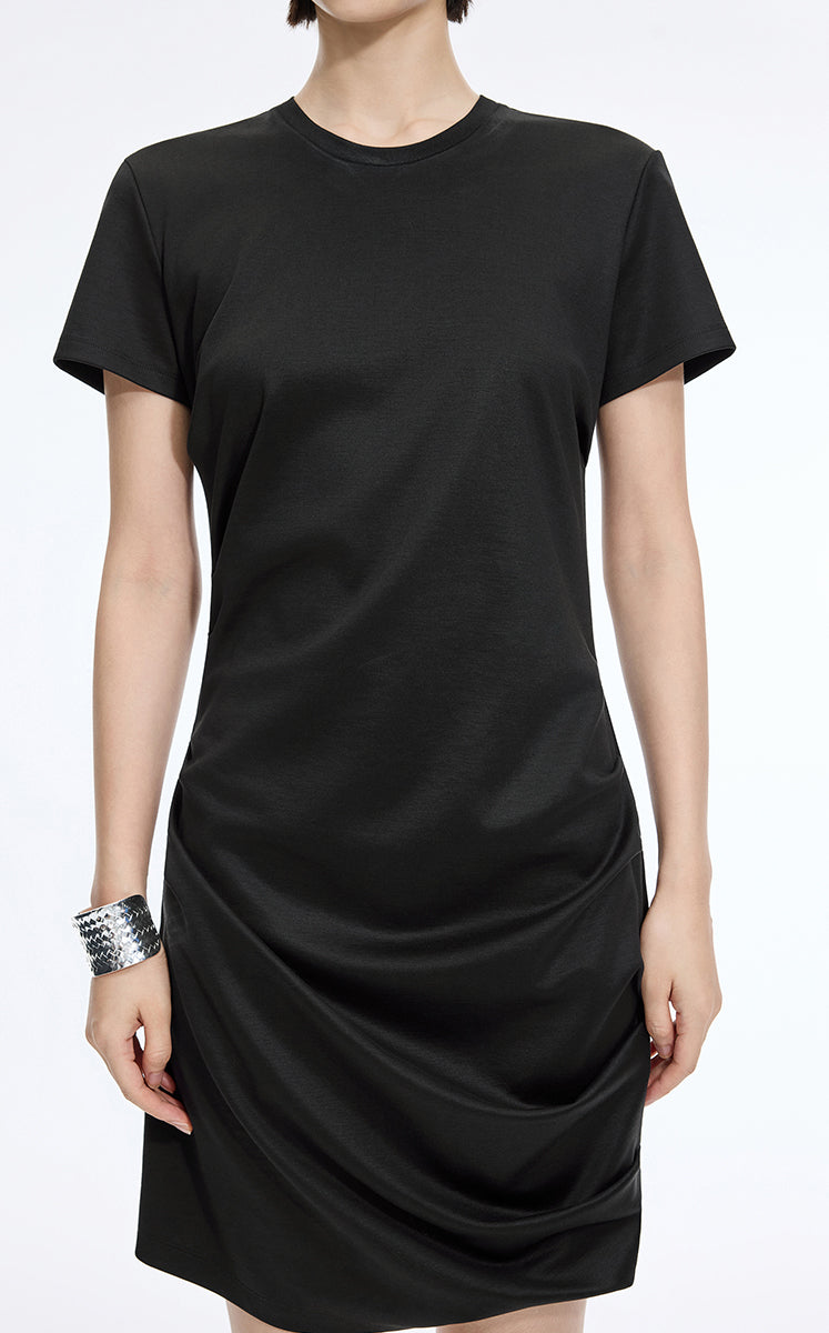 Dress / JNBY Ruched Waist Cotton-Blend Dress Black-1
