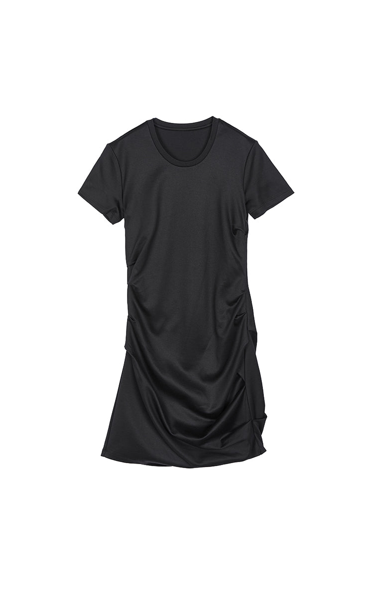 Dress / JNBY Ruched Waist Cotton-Blend Dress Black-1