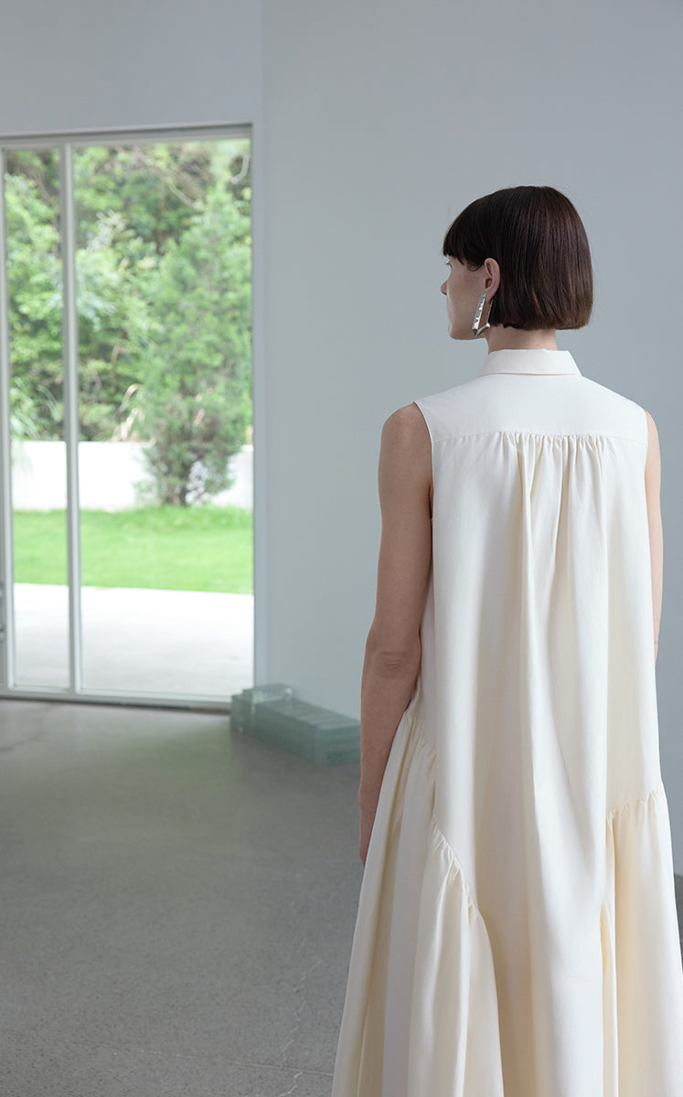 Dress / JNBY Silk-Blend Fishtail Shirt Dress Off White-1