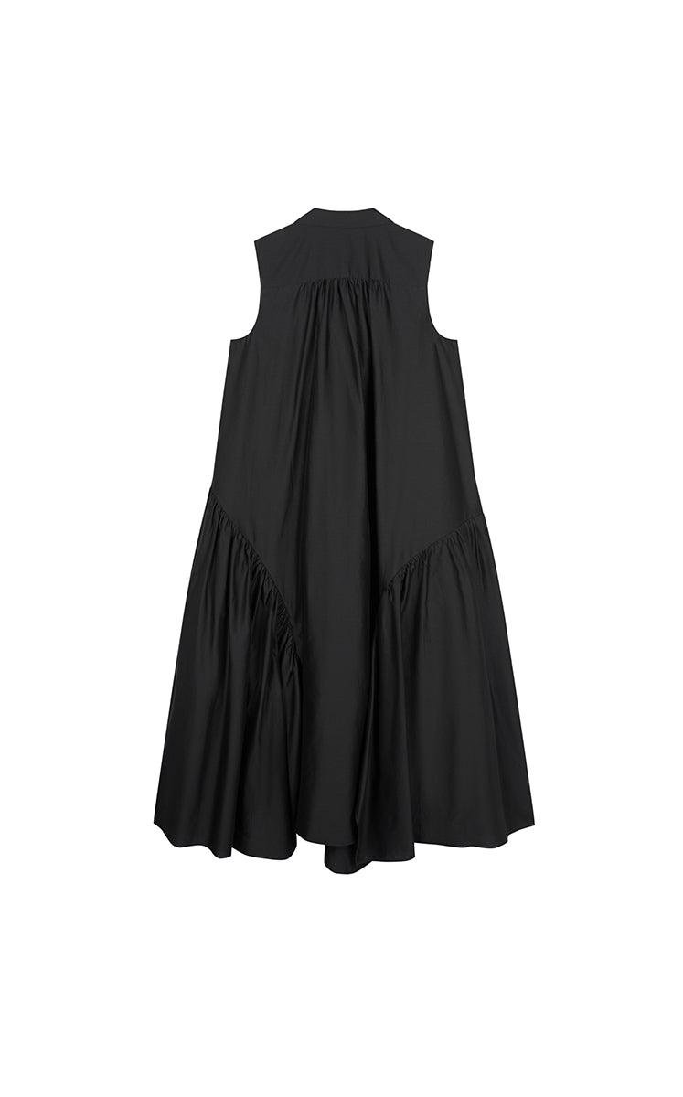 Dress / JNBY Silk-Blend Fishtail Shirt Dress Black-2