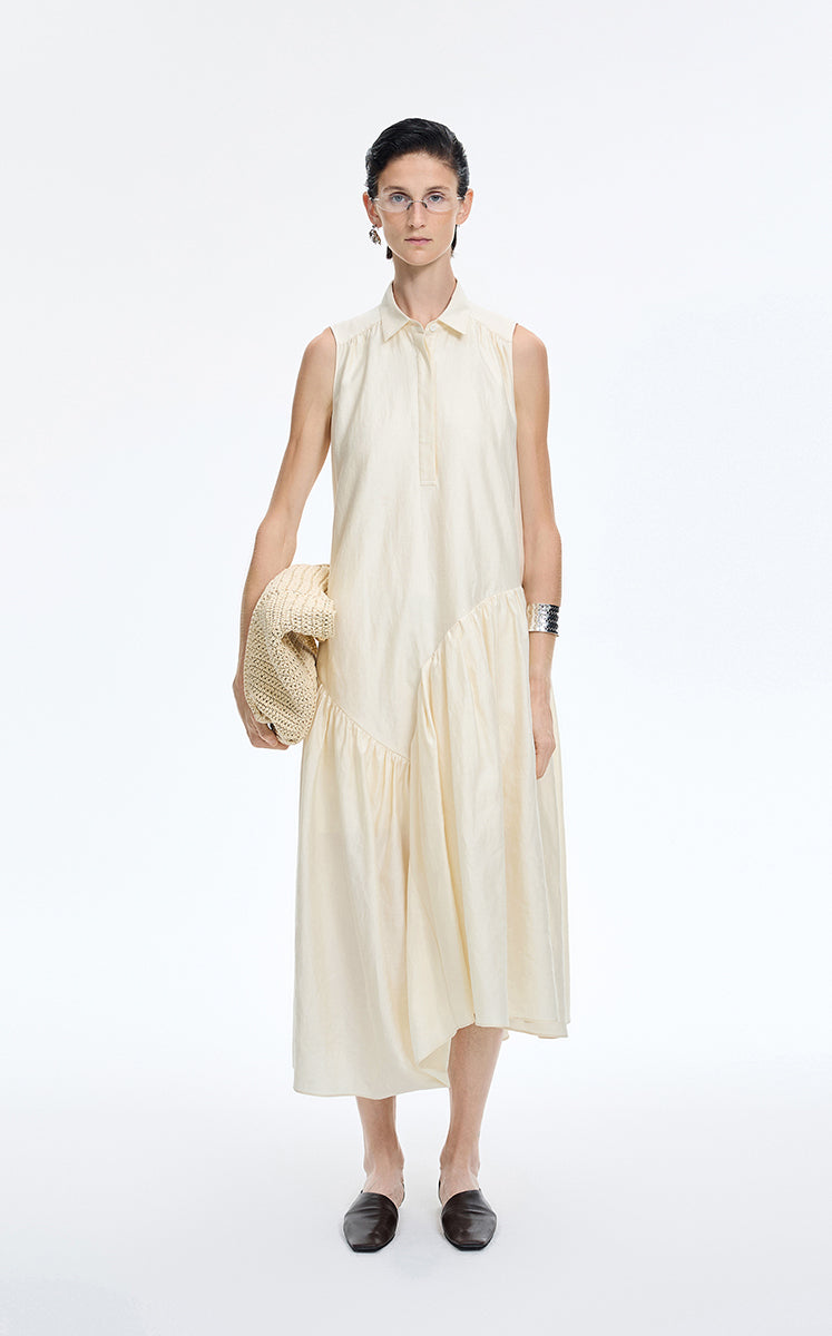 Dress / JNBY Silk-Blend Fishtail Shirt Dress Off White-1