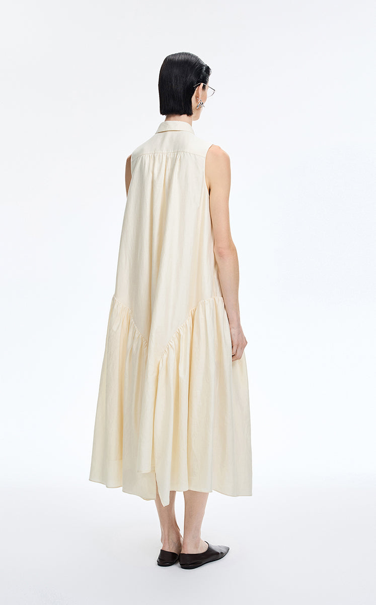 Dress / JNBY Silk-Blend Fishtail Shirt Dress Off White-1