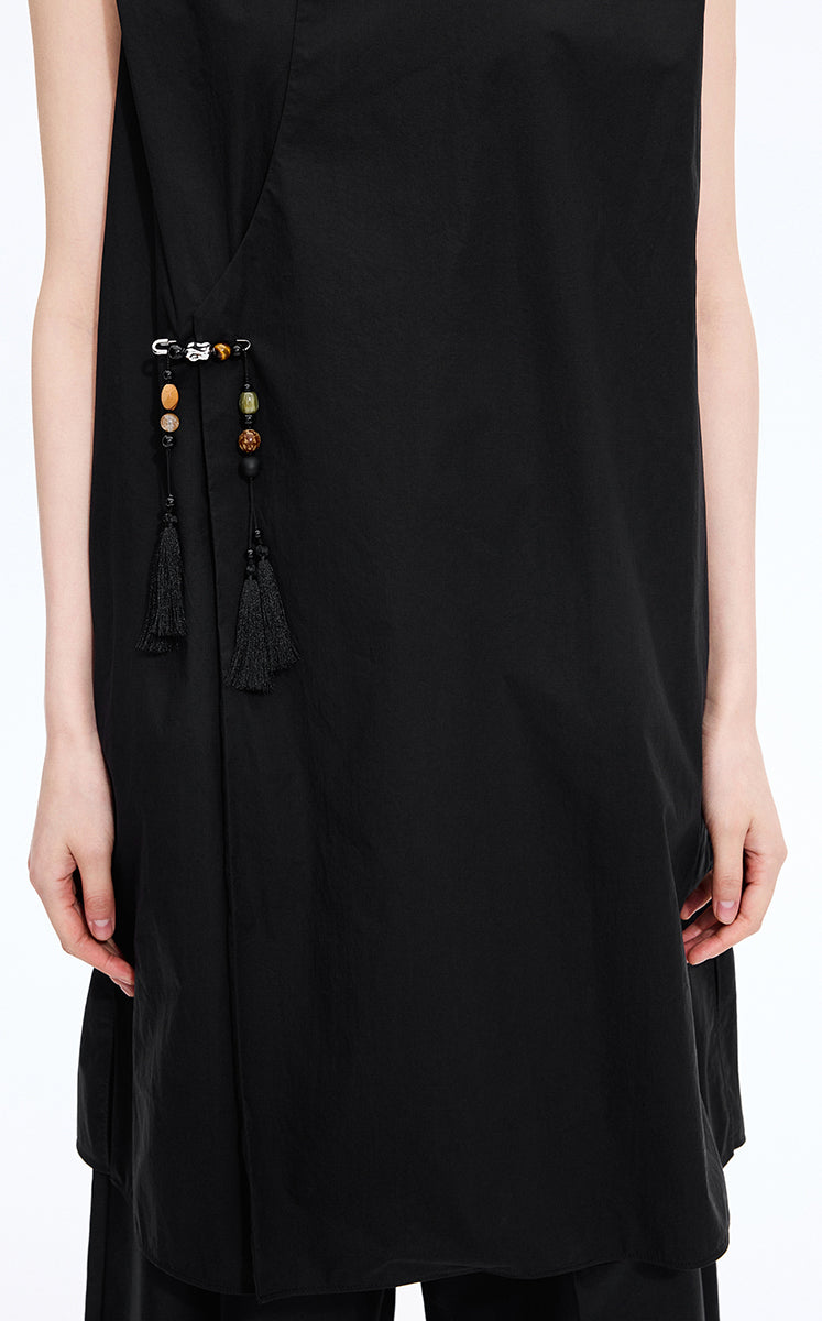 Dress / JNBY Silk-Cotton Sleeveless A-Line Dress Black-2