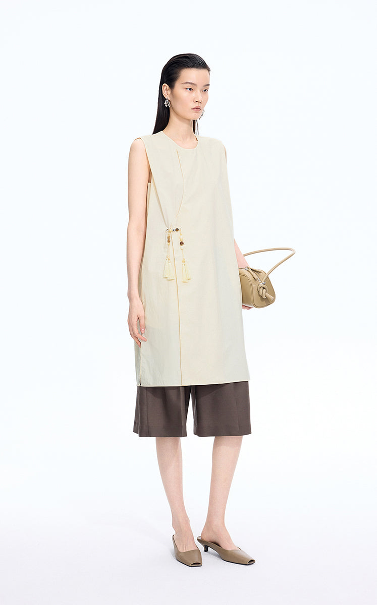 Dress / JNBY Silk-Cotton Sleeveless A-Line Dress Light Beige-1