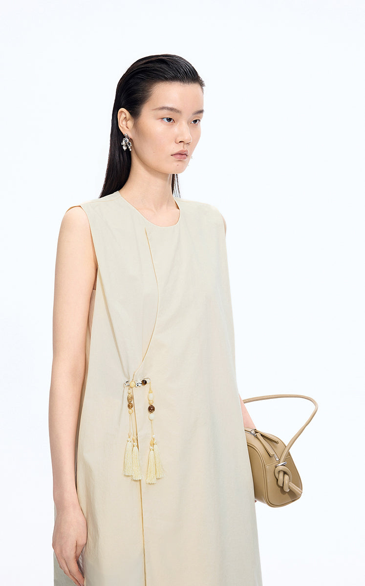 Dress / JNBY Silk-Cotton Sleeveless A-Line Dress Light Beige-1