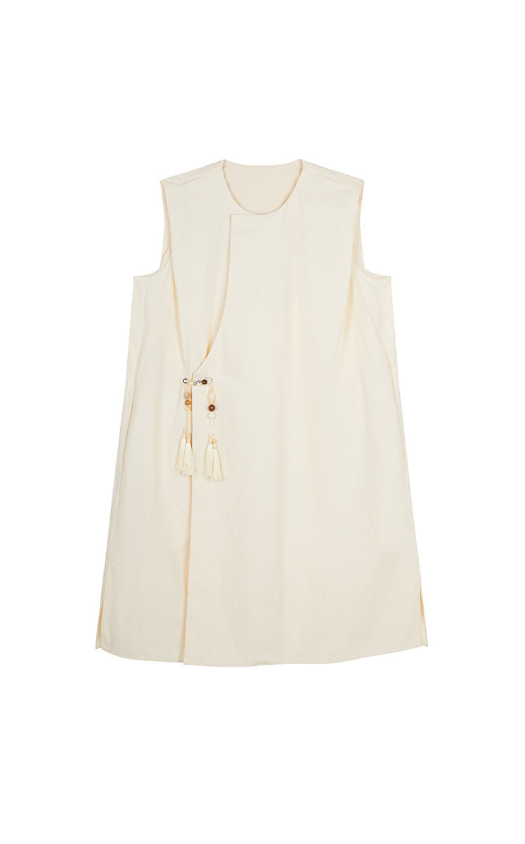 Dress / JNBY Silk-Cotton Sleeveless A-Line Dress Light Beige-1