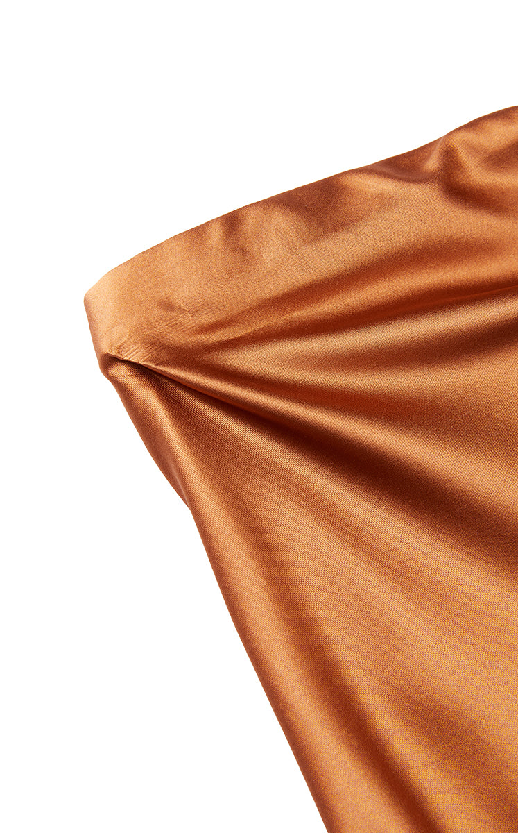 Dress / JNBY Silk Strapless Maxi Dress Burnt Orange-1