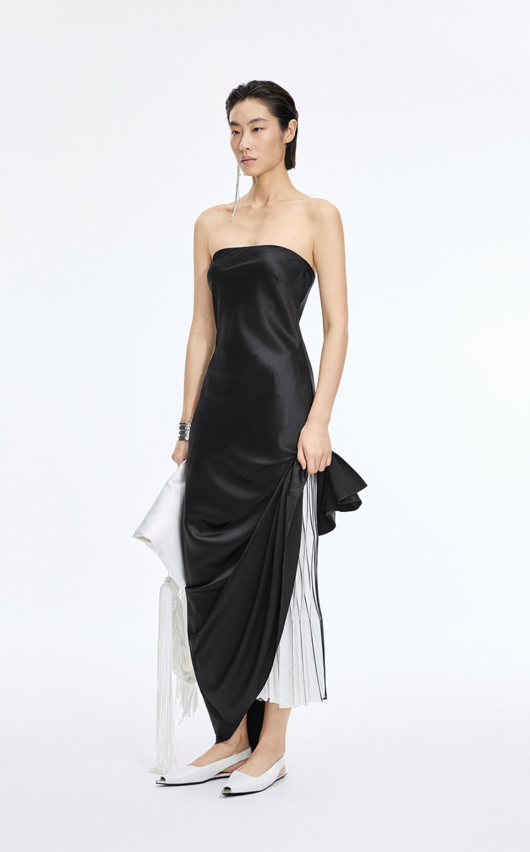 Dress / JNBY Silk Strapless Maxi Dress Black-2