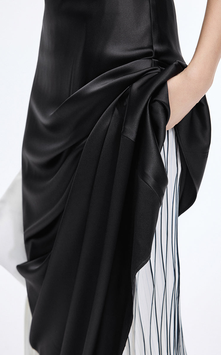 Dress / JNBY Silk Strapless Maxi Dress Black-2