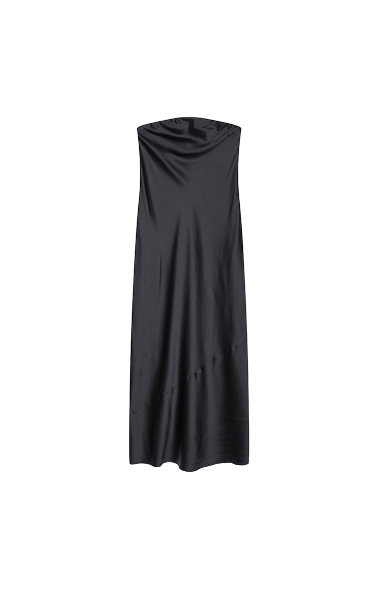 Dress / JNBY Silk Strapless Maxi Dress Black-2