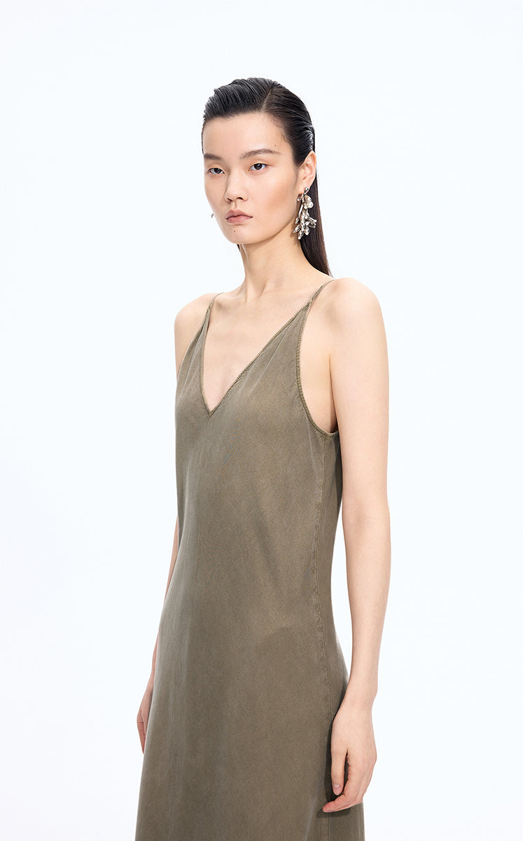 Dress / JNBY TENCEL™ Denim Slip Dress Khaki Denim-2