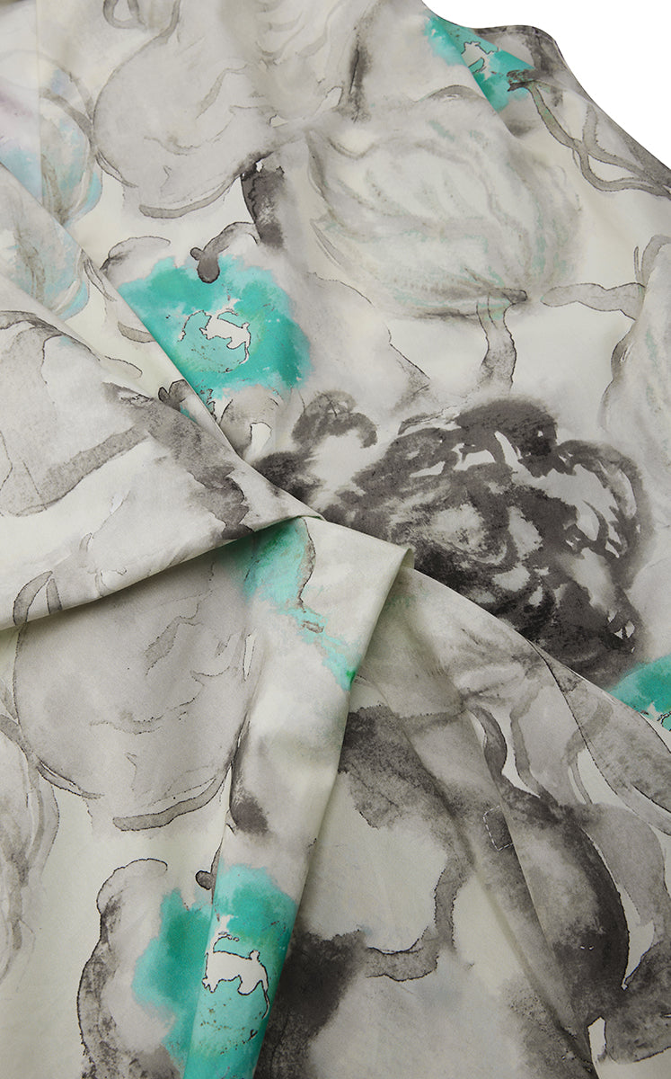 Dress / JNBY Watercolor Floral Cotton Dress Olive Brown-1