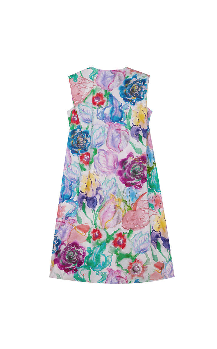 Dress / JNBY Watercolor Floral Cotton Dress Purple-2
