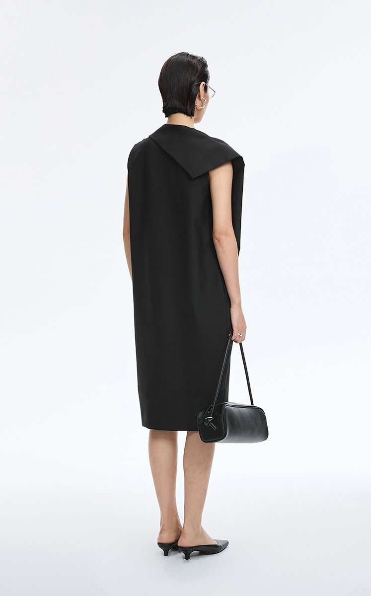Dress / JNBY Wool Blend Deconstructed Sleeveless Dress Black-1