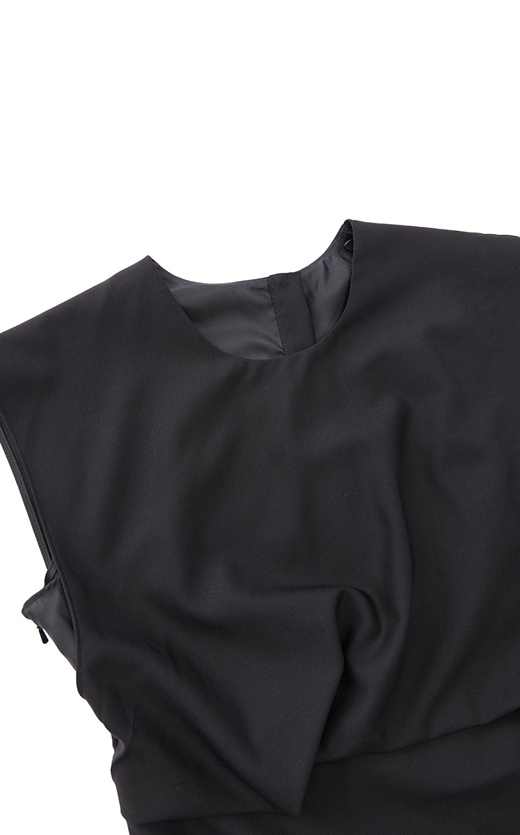 Dress / JNBY Wool X-Line Sleeveless Maxi Dress Jet Black-1