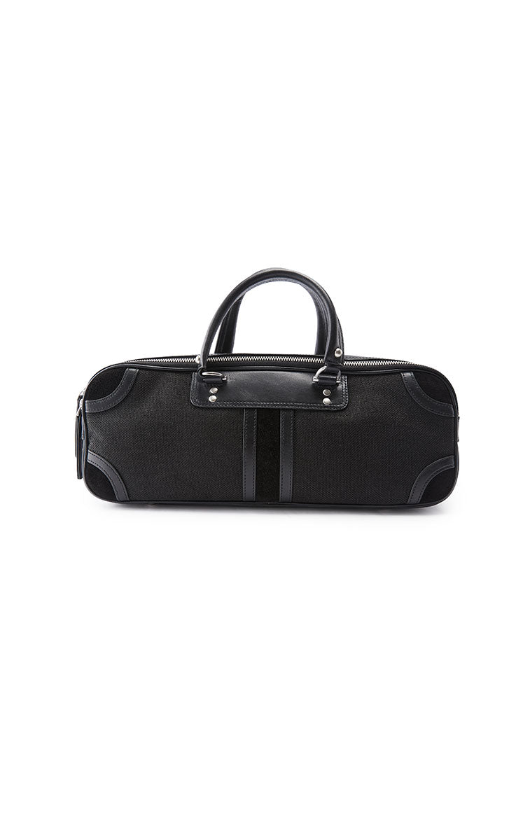 Handbag / JNBY Leather and Fabric Tote Bag Black M