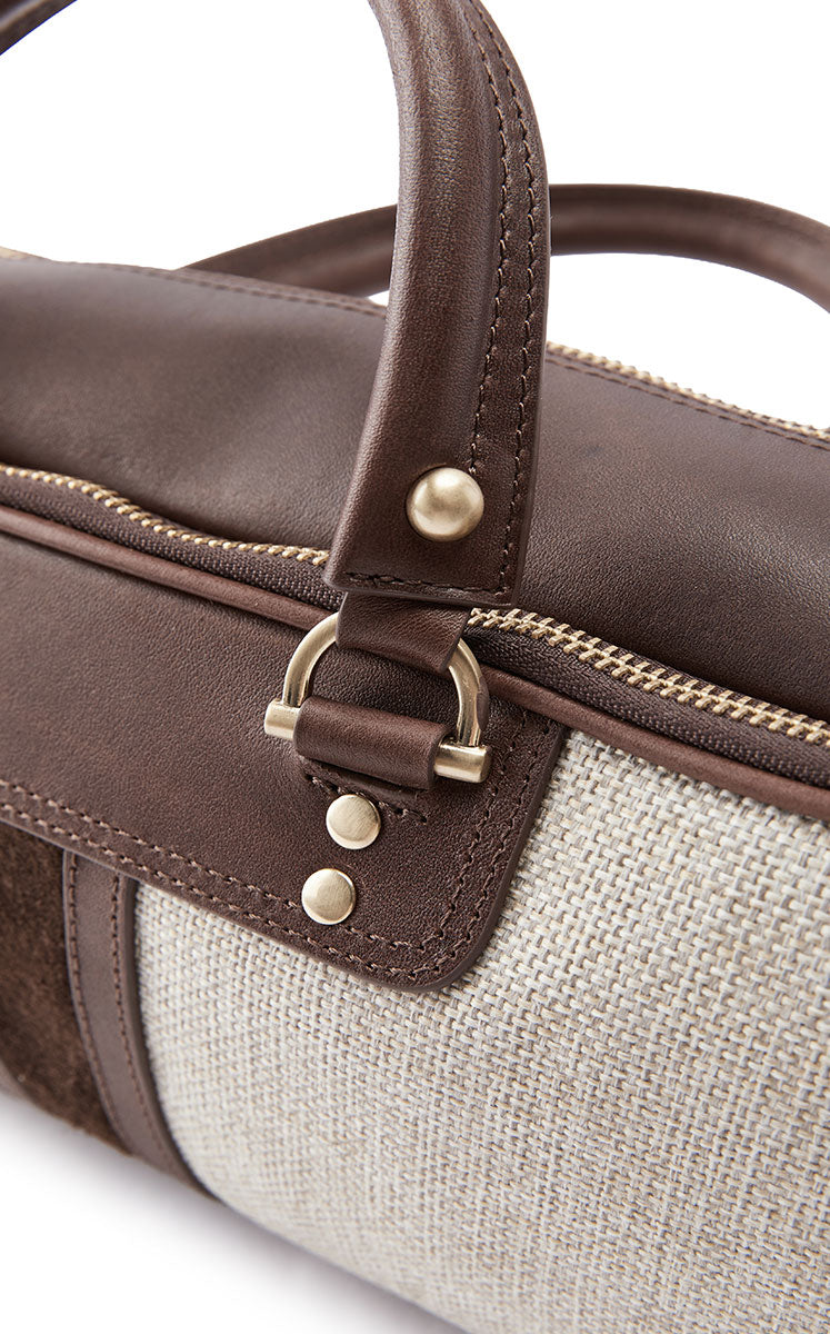 Handbag / JNBY Leather and Fabric Tote Bag