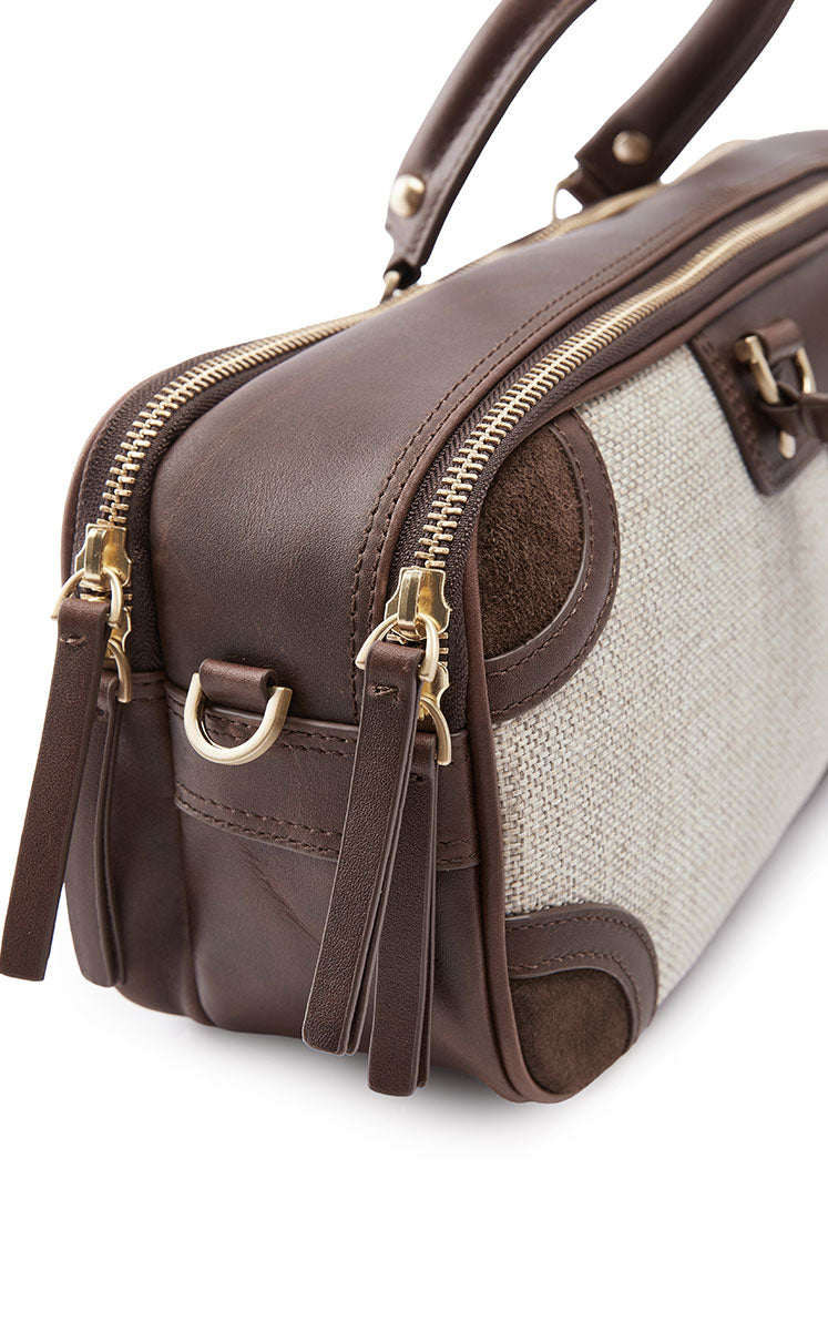 Handbag / JNBY Leather and Fabric Tote Bag