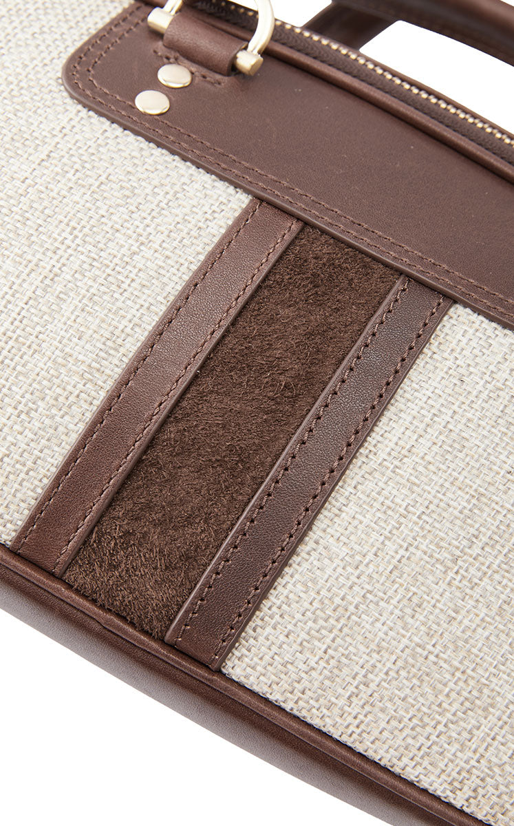 Handbag / JNBY Leather and Fabric Tote Bag