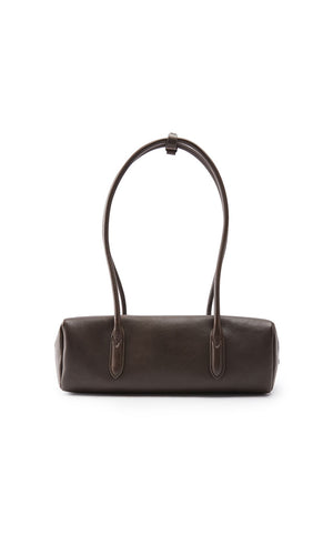 Handbag / JNBY Minimalist Cow Leather Top Handle Bag Espresso Brown M