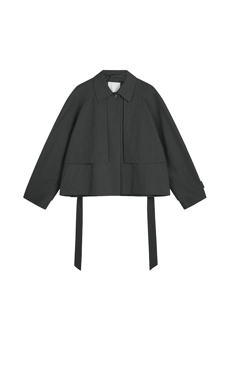 Jacket / JNBY Cropped Belted Raglan Jacket