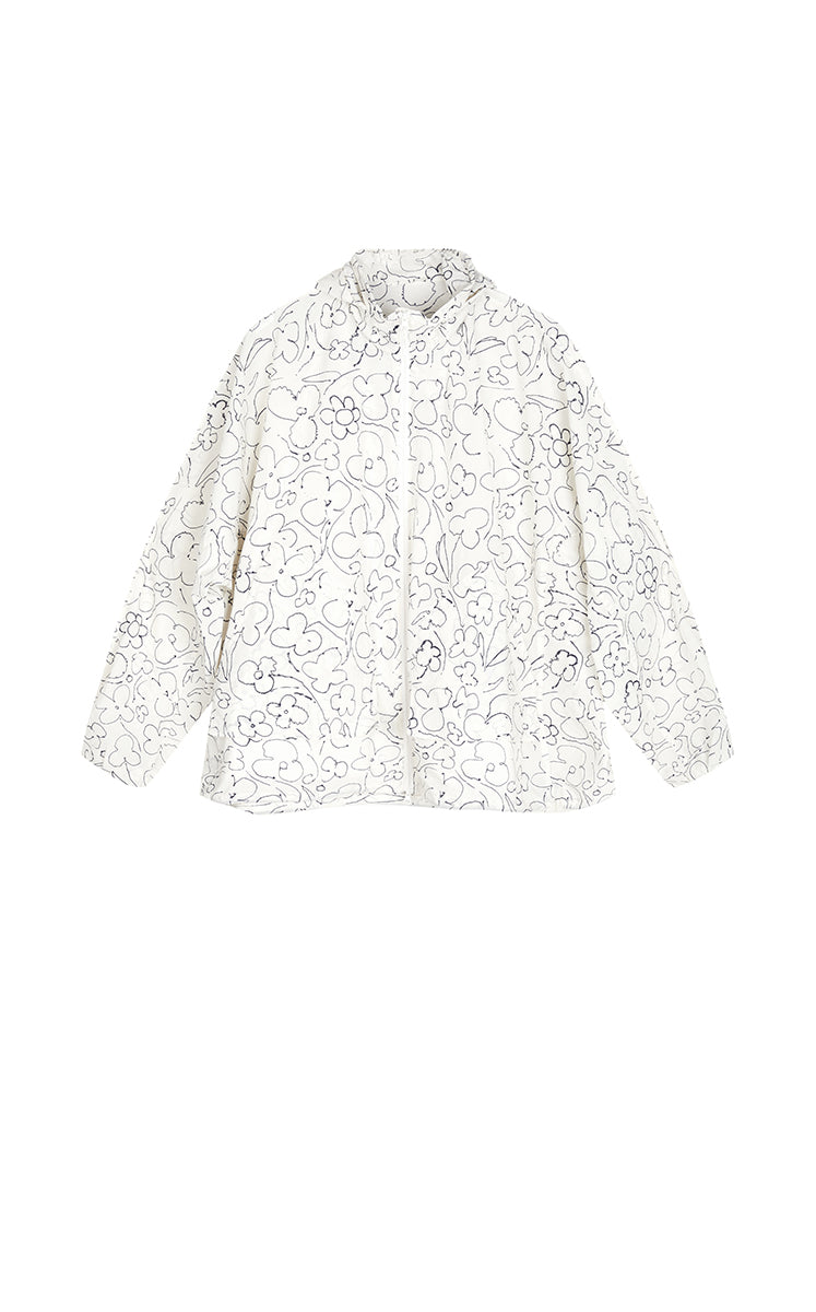 Jacket / JNBY Floral Print Oversized Hooded Jacket