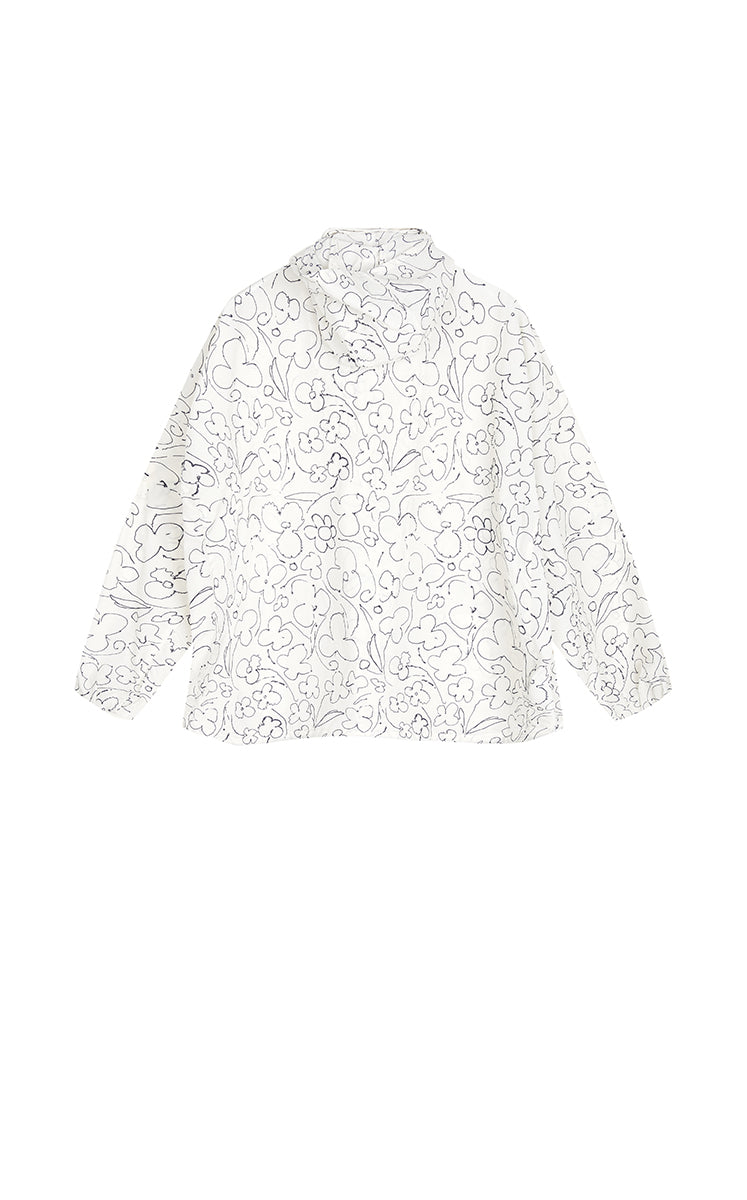 Jacket / JNBY Floral Print Oversized Hooded Jacket