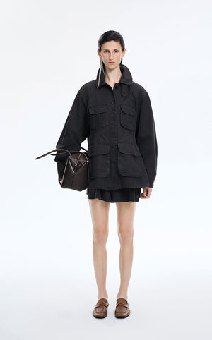 Jacket / JNBY Loose-Fit Cotton Blend Twill Jacket Dark Blue