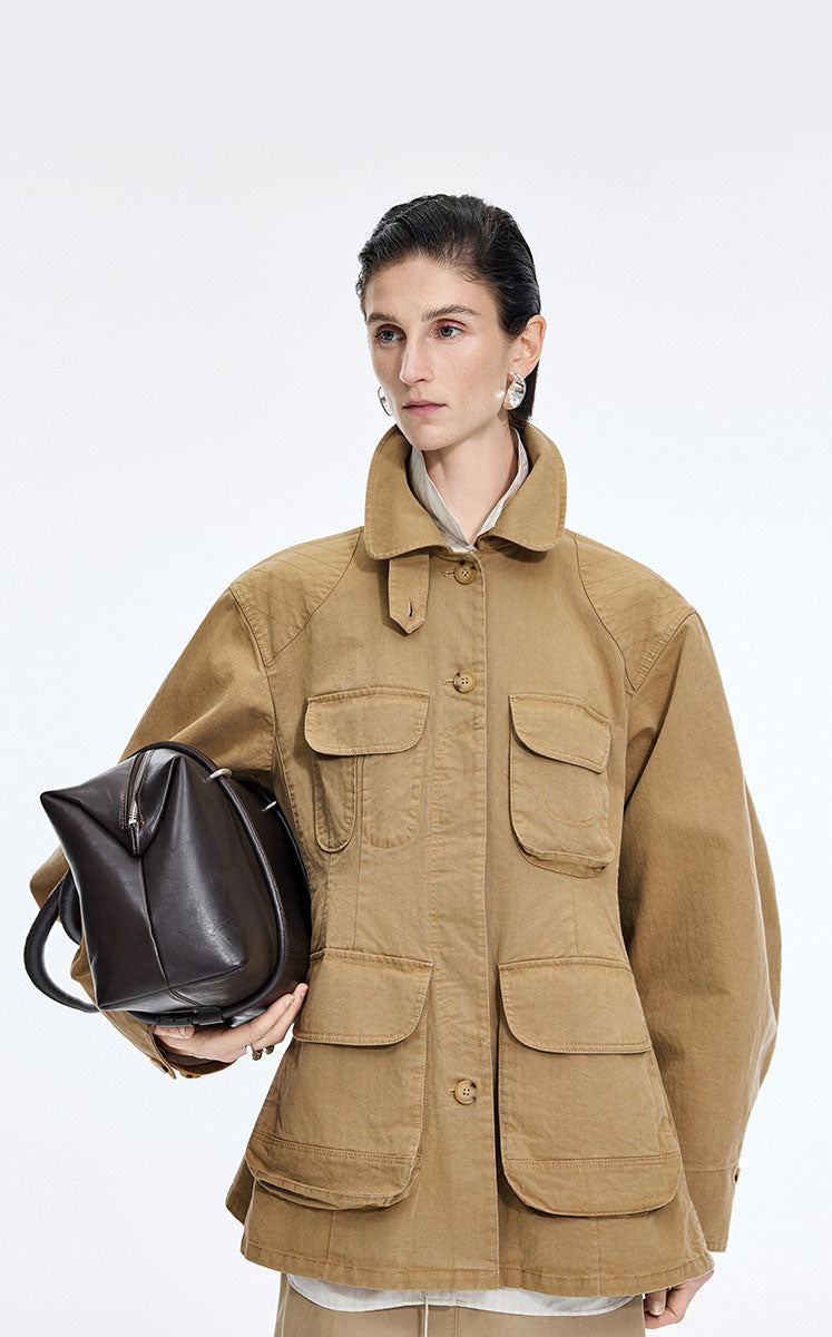 Jacket / JNBY Loose-Fit Cotton Blend Twill Jacket