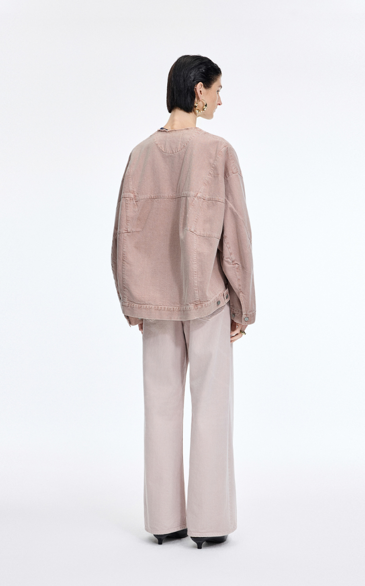 Jacket / JNBY Oversized Collarless Denim Jacket