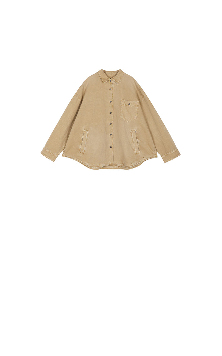 Jacket / JNBY Oversized Cotton-Linen Denim Jacket