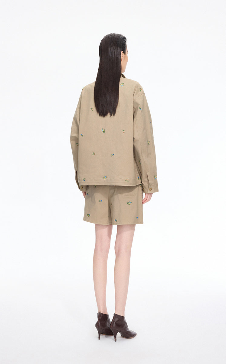 Jacket / JNBY Oversized Embroidered Drawstring Jacket