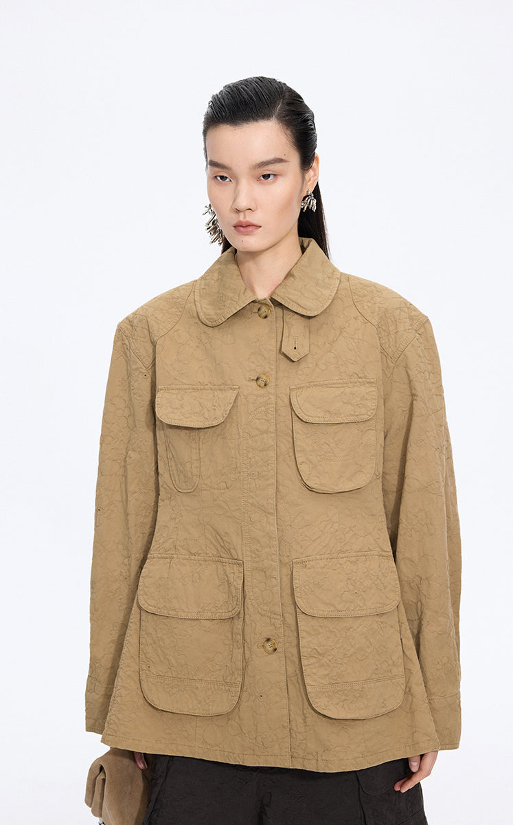 Jacket / JNBY Oversized Floral Jacquard utility Jacket
