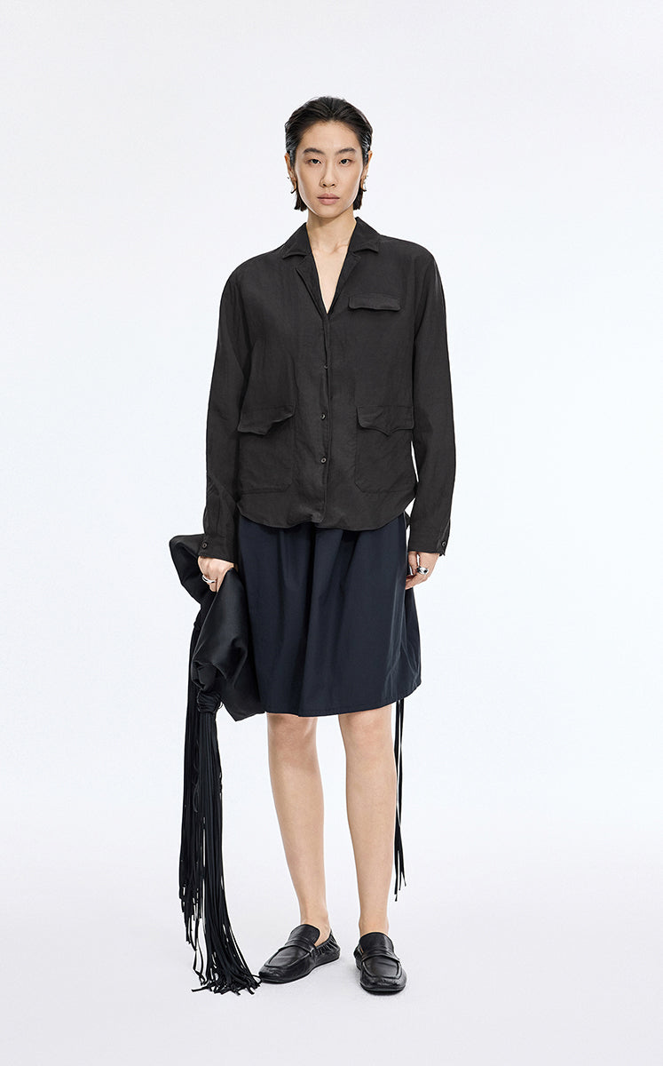Jacket / JNBY Twist Linen Blend Relaxed Jacket Black