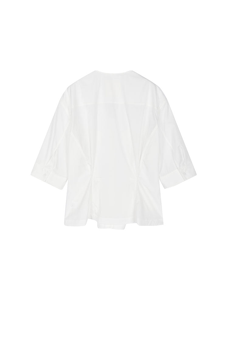 Jacket / JNBY Cotton Poplin Folded Waist Zip-Up Jacket