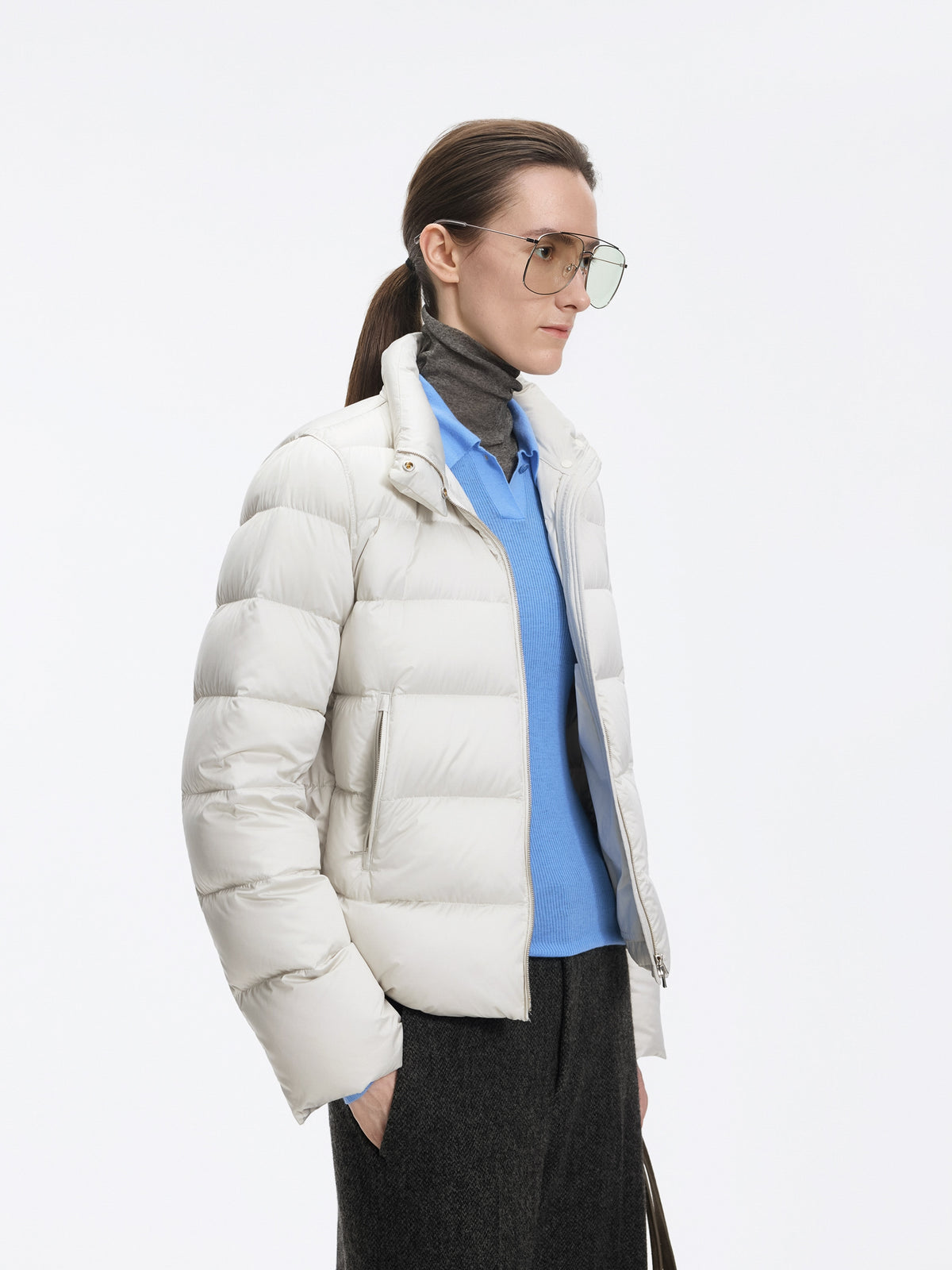 Jacket / JNBY Short Down Puffer with Stand Collar