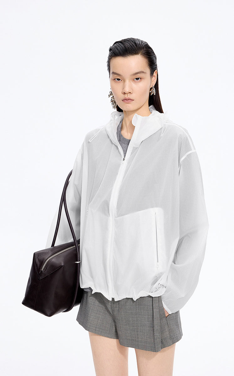Jacket / JNBY Oversize Lightweight Textured Jacquard Jacket Off White-1