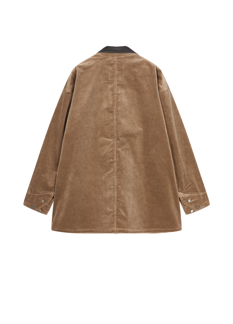Jacket / JNBY Oversized Cotton Corduroy Long Jacket Tea Khaki-2