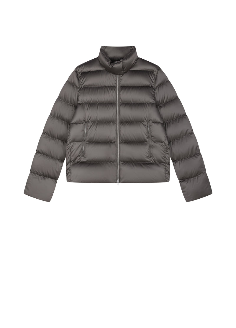 Jacket / JNBY Short Down Puffer with Stand Collar Grey Brown-1