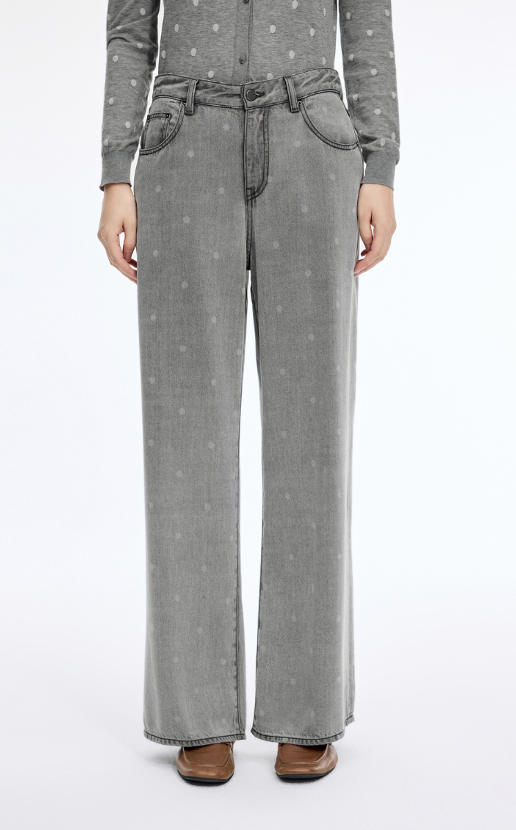 Jeans / JNBY Polka Dot Lyocell Flared Jeans Grey
