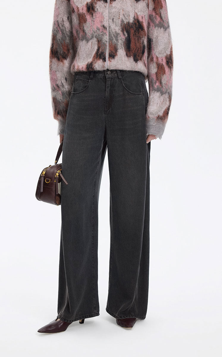 Jeans / JNBY Lyocell Banana Cut Wide Leg Jeans Denim Black